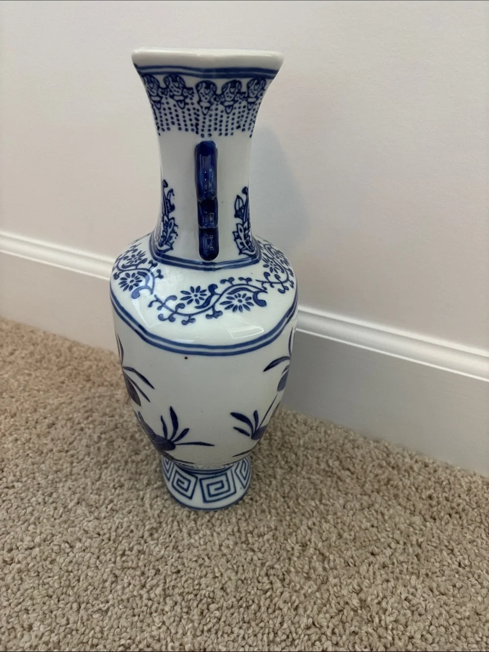 Blue and White Porcelain Decorative Vase - Chinoiserie